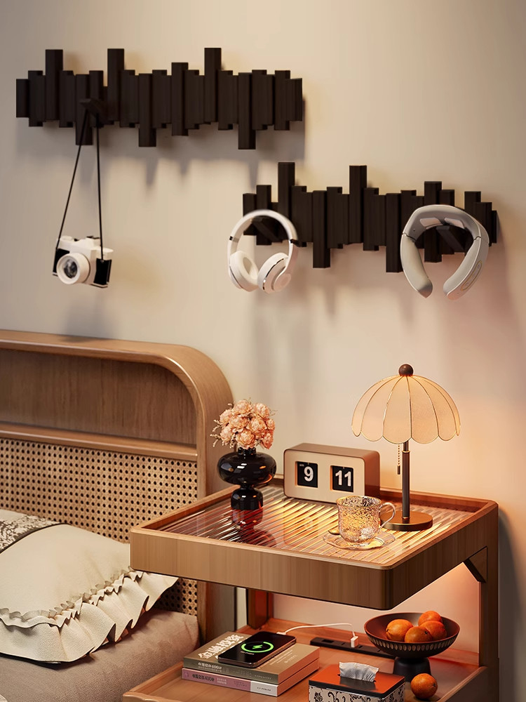 钢琴键挂衣架床边墙上壁挂实木钩卧室家用置物架免打孔榉木衣帽架,收纳整理,挂钩/粘钩,淘宝优惠券,粉丝福利购,淘宝优惠卷