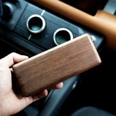 送礼生日礼物 抗压高级感眼镜实木盒 黑胡桃木眼镜盒男女款 便携式