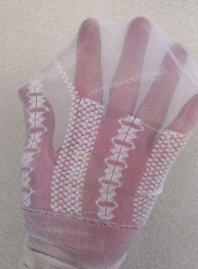 老库存上海产大麦穗条纹三羊牌松口锦纶丝袜红色和白色中筒28厘米