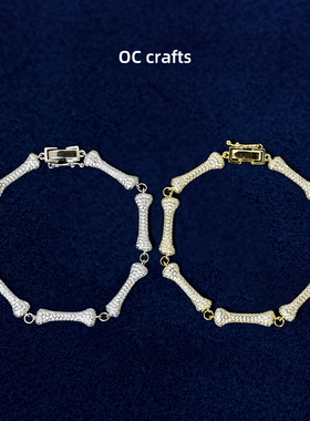 王一博骨头手链EYEFUNNY925银钻