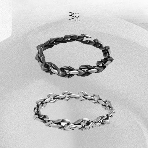 手链荣光925银做旧手链