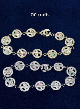 满钻GD同款笑脸手链EYEFUNNYins