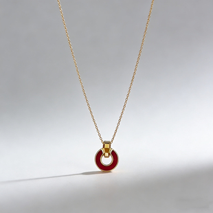 2026马年新款爆闪生肖马首吊坠项链耳钉红玛瑙镶嵌高级感气质