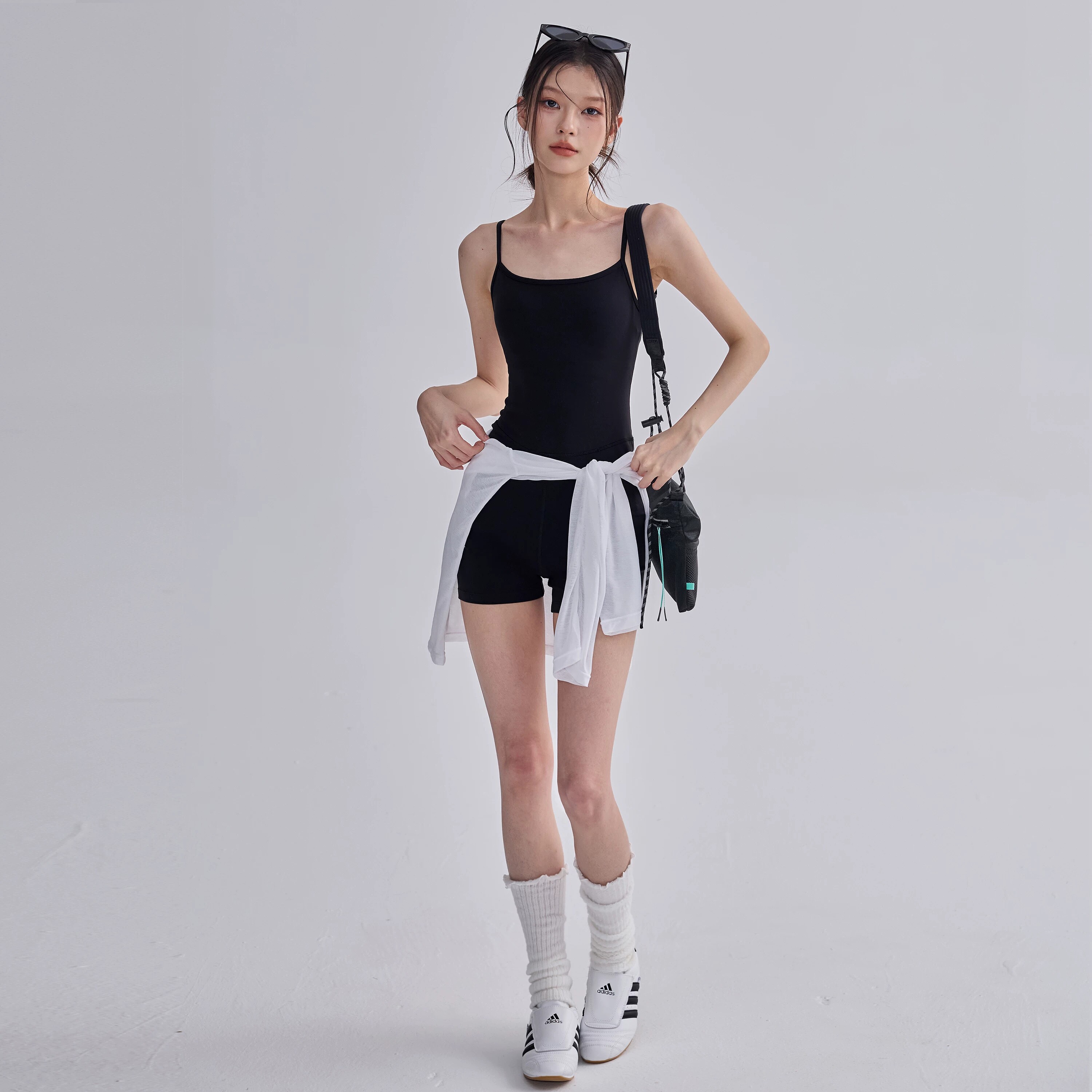 紧身瑜伽连体衣女带胸垫普拉提训练服户外跑步运动健身运动套装夏图片