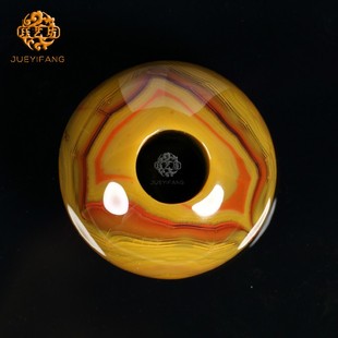 珏艺坊宣化战国红精品鸡油黄红缟平安扣环璧袈裟扣 K3241