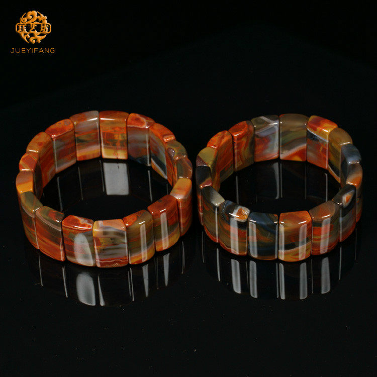 珏艺坊宣化战国红玛瑙精品多色炫彩手排手链 SP5602