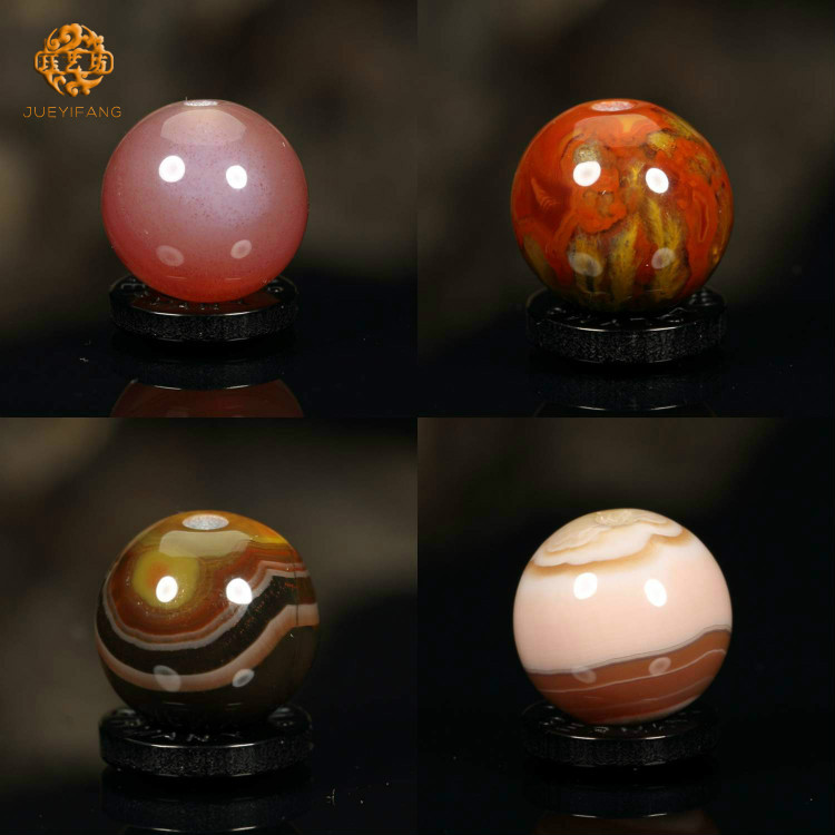 珏艺坊宣化战国红玛瑙精品圆珠珠子散珠单珠顶珠配珠 12mm