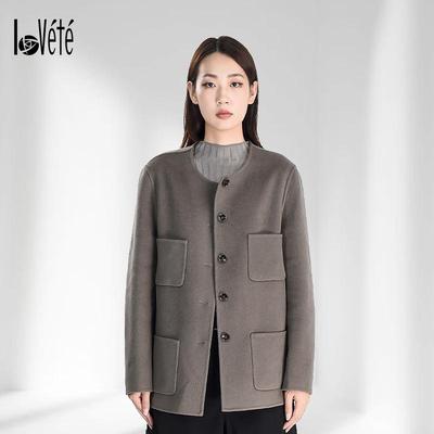 Lovete新款双面呢大衣羊毛呢子