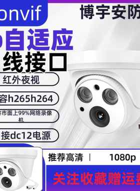 IP自适应onvif半球全兼容高清3.500万室内网络监控红外夜视摄像头