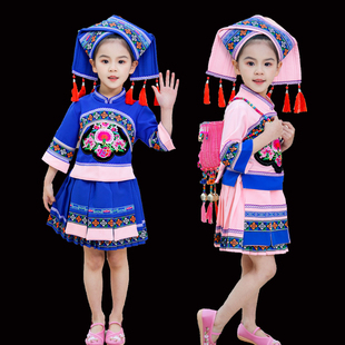 女宝宝壮族衣服三月三广西男童幼儿园云南布依族彝族苗族演出服装