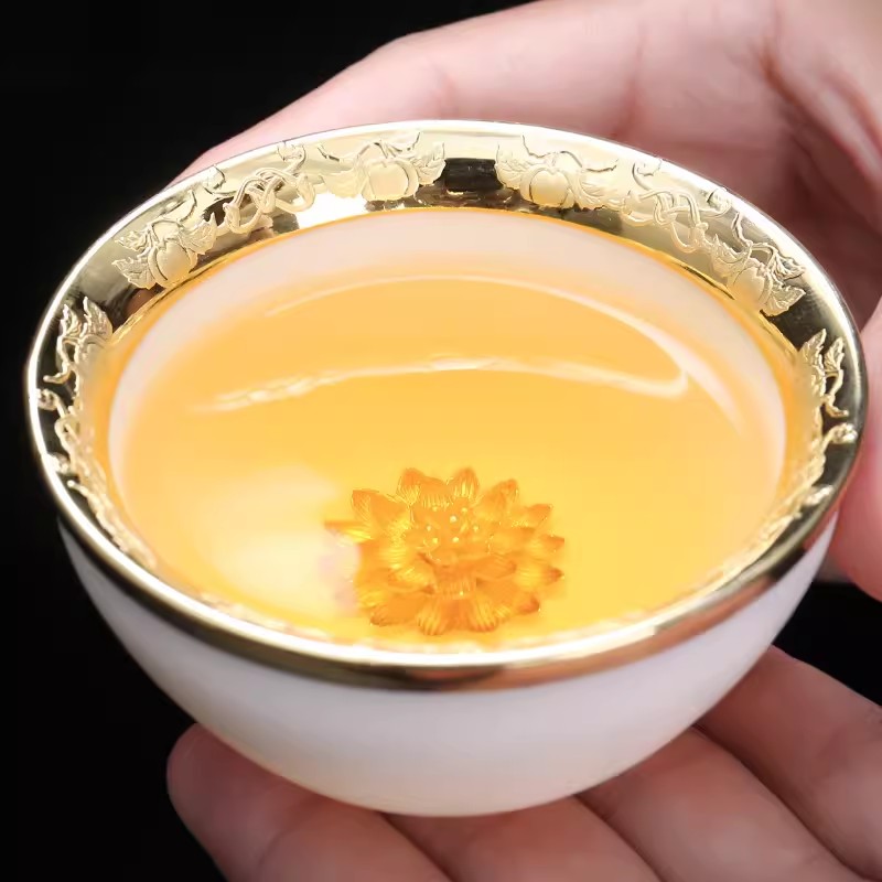 手工李甲栈茶杯甲盏窑白瓷