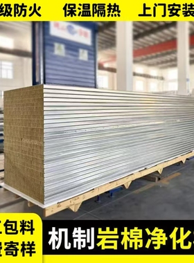 机制岩棉板保温彩钢板无尘车间净化板食品厂实验室厂房隔墙洁净板