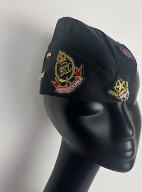 千人千面新款刺绣徽章舞台模特走秀影楼头饰潮帽水兵广场舞船帽女