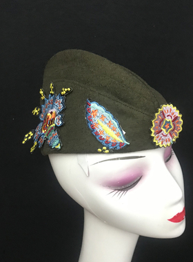 新款俄罗斯美式船帽水兵舞帽子船型JUJN帽男女军迷演出潮头饰发饰