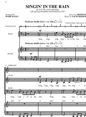 singing in the rian 另售二三四声部合唱简谱钢琴伴奏正谱