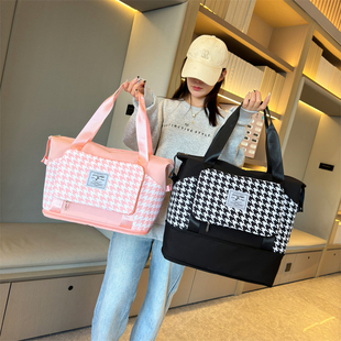 袋 旅行包女手提行李袋女大容量旅游包可折叠短途出差便捷包独立鞋