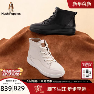 轻便牛皮靴厚底增高休闲靴 时尚 暇步士加绒短靴25秋冬新品 高帮女鞋