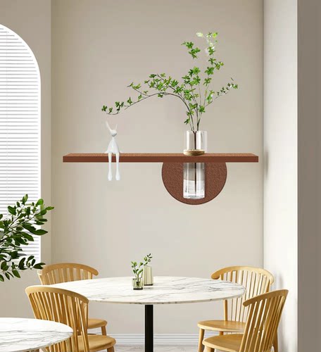 奶油风餐厅装饰画水培绿植挂画