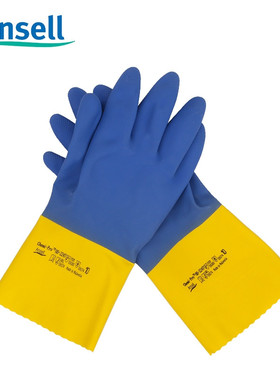 安思尔224X氯丁橡胶防化耐油污工业劳保防护用品耐用手套无骨重型