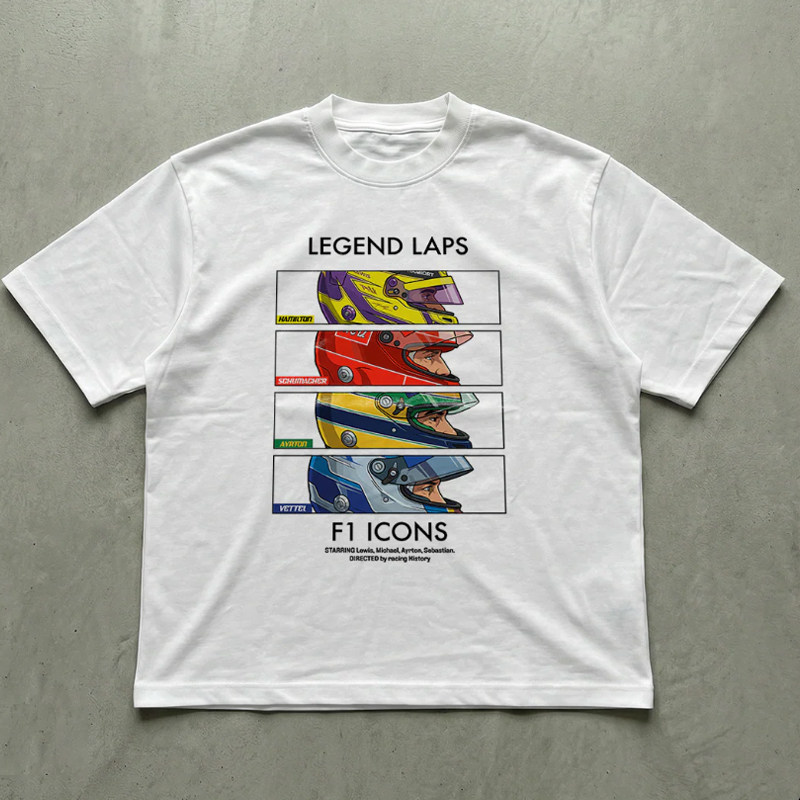F1方程式赛车LEGEND LAPS ICONA迷周边短袖T恤衫男装衣服宽松2026