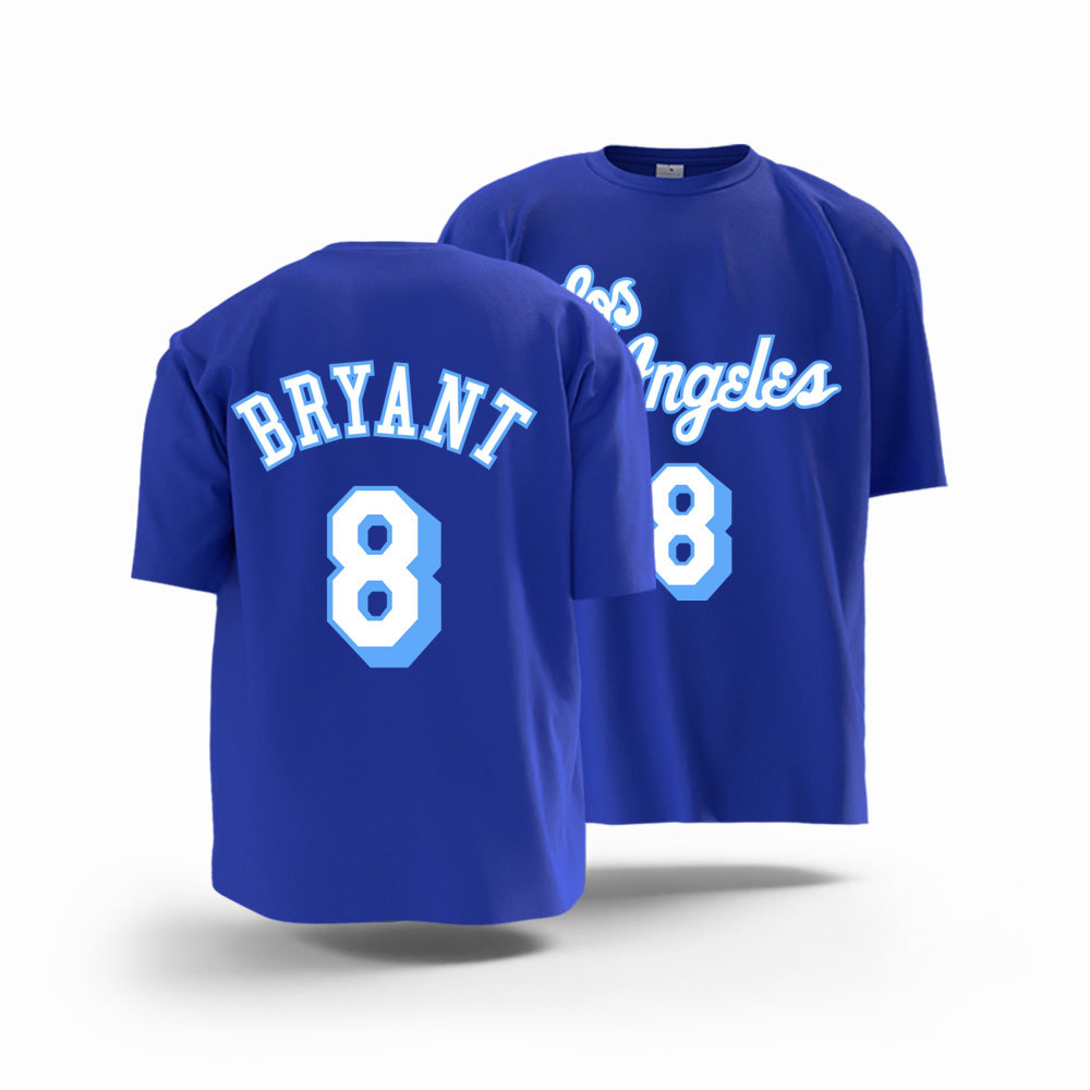 湖人队复古篮球衣蓝色科比8号罗德曼73短袖T恤衫美式投篮定制印号