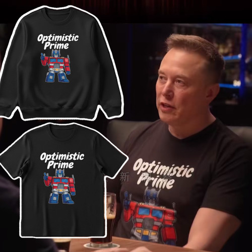 马斯克新采访同款变形金刚擎天柱机器人Optimistic Prime短袖T恤