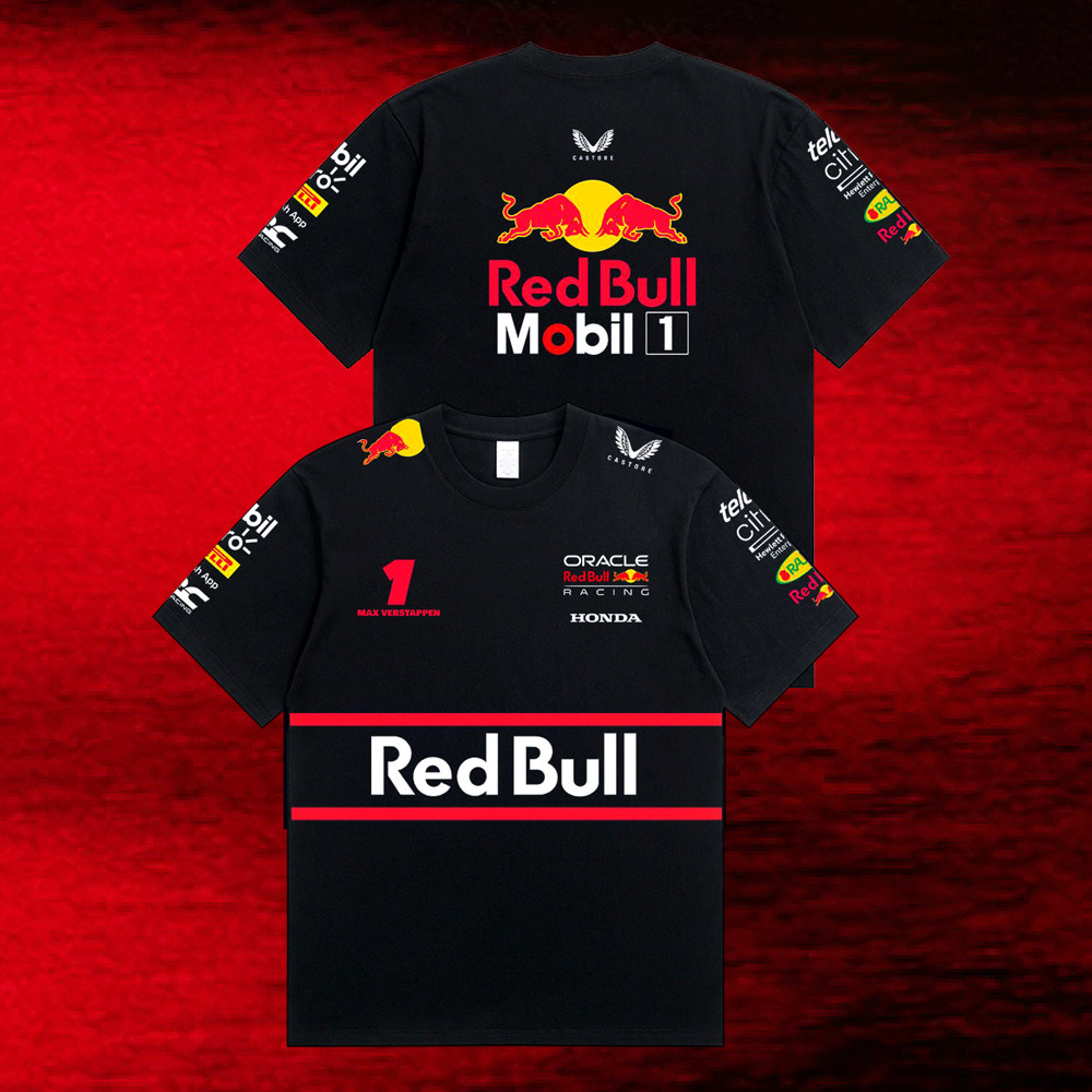 红牛车队维斯塔潘衣服F1方程式赛车服定制夏男纯棉短袖t恤打底衫