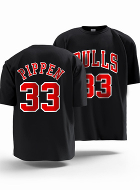 公牛队23号乔帮主罗德曼91号皮蓬33号罗斯1男女情侣短袖T恤篮球衣