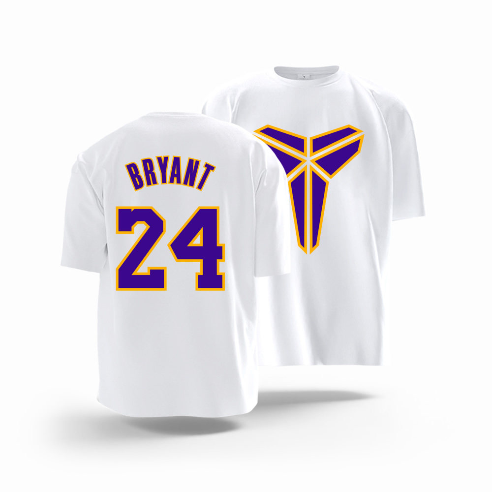 湖人队科比8号24号纪念篮球衣服 短袖T恤衫半袖青少年儿童男女潮
