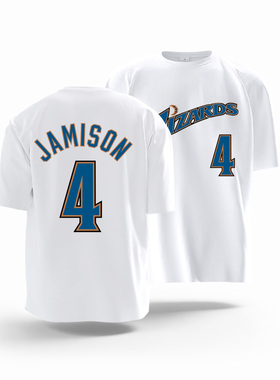 奇才队23号Antawn Jamison4号阿里纳斯0号篮球衣服短袖T恤衫纯棉