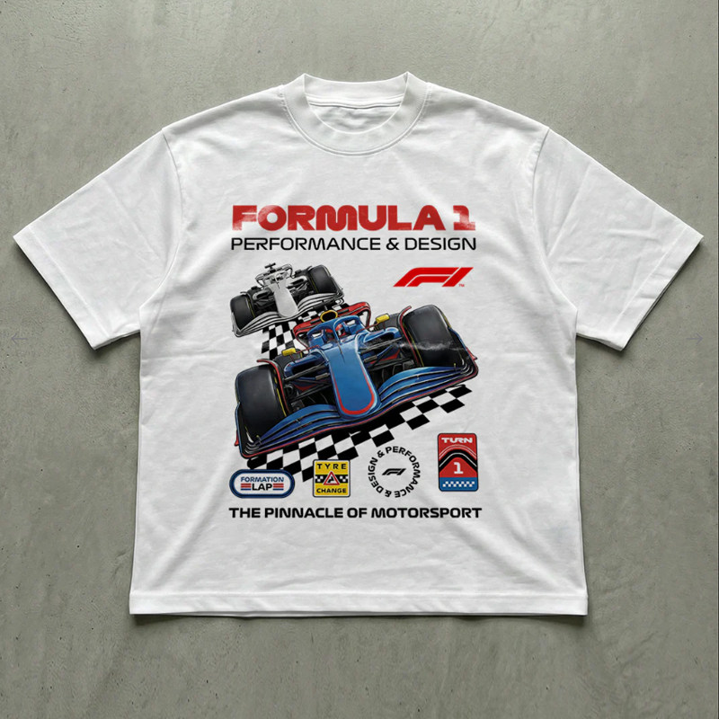 2026F1方程式赛车赛事短袖T恤衫 男女半袖休闲日常圆领纯棉宽松半