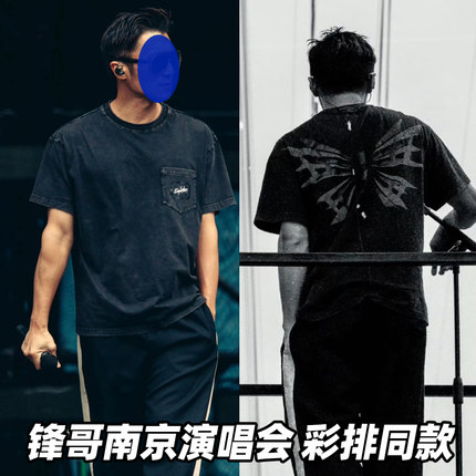 锋味2026谢霆锋西安演唱会短袖t恤Evolution翅膀破碎蝴蝶烫钻北京