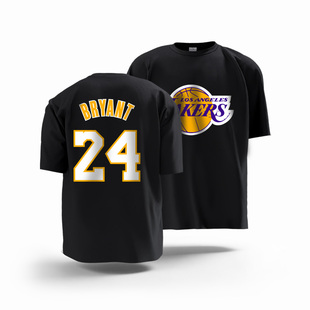 湖人队科比24号 奥尼尔34号球衣服短袖T恤 美式投篮队服定制印号