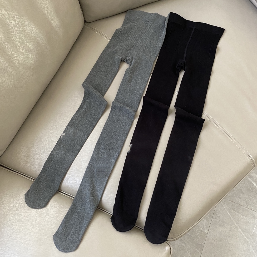 秋冬款纯色加绒打底光板裤竖条女袜棉显瘦保暖外穿深灰弹力打底袜