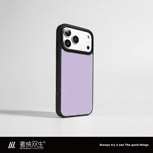 LIL原创雪青微澜适用苹果华为小米手机壳iPhone17promax新款16磨砂15ins超薄14文艺复古纯色纹理黑色电镀防摔
