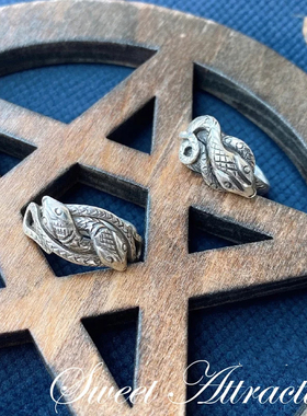 进口纯银蛇形限量戒指桃花爱情