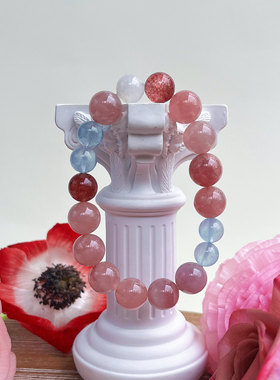 恋人天然粉晶手链稳定甜蜜