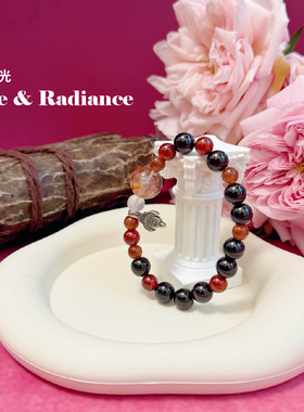 【3月新品】中轴之光手链 红石榴金太阳月光石 稳定核心 持续滋养