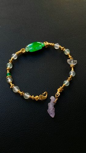 纯天然缅甸A货翡翠冰种福袋手链冰种玉石挂件男女款送证书