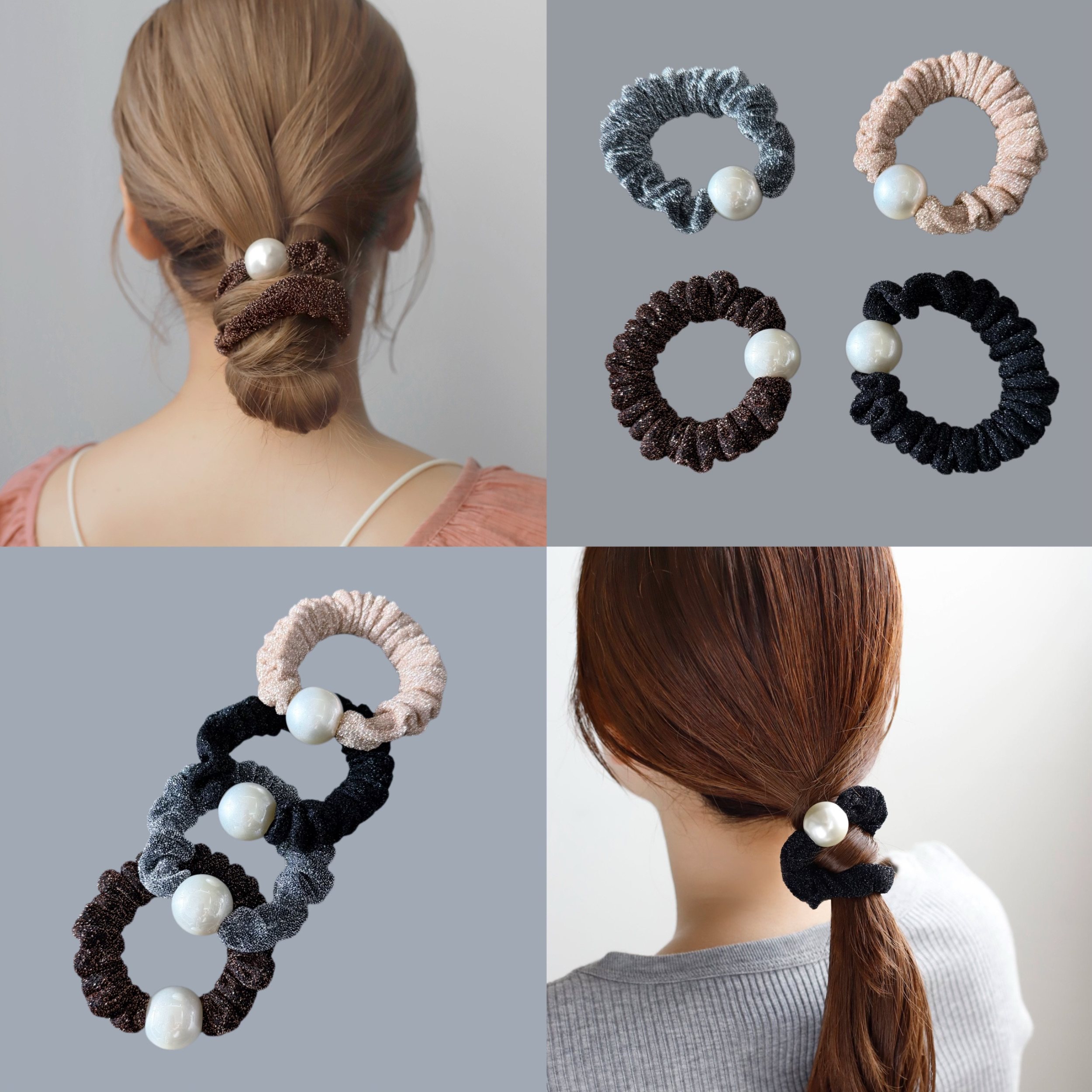 日本纯原秋冬款银丝闪亮皮筋头饰发绳珍珠女士学生公主风淑女外贸,饰品/流行首饰/时尚饰品新,发饰,淘宝优惠券,粉丝福利购,淘宝优惠卷