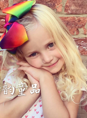 Joj发夹儿童超大爆款蝴蝶结头饰发卡女童闪亮公主鳞片头夹