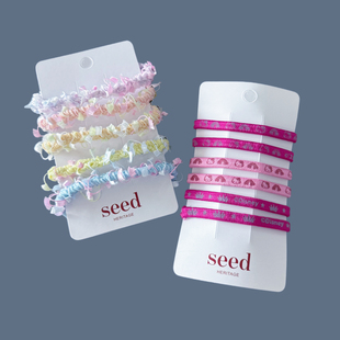 Seed可爱女孩皮筋马尾绳发绳发圈绑头发发圈甜美儿童发饰头绳甜美