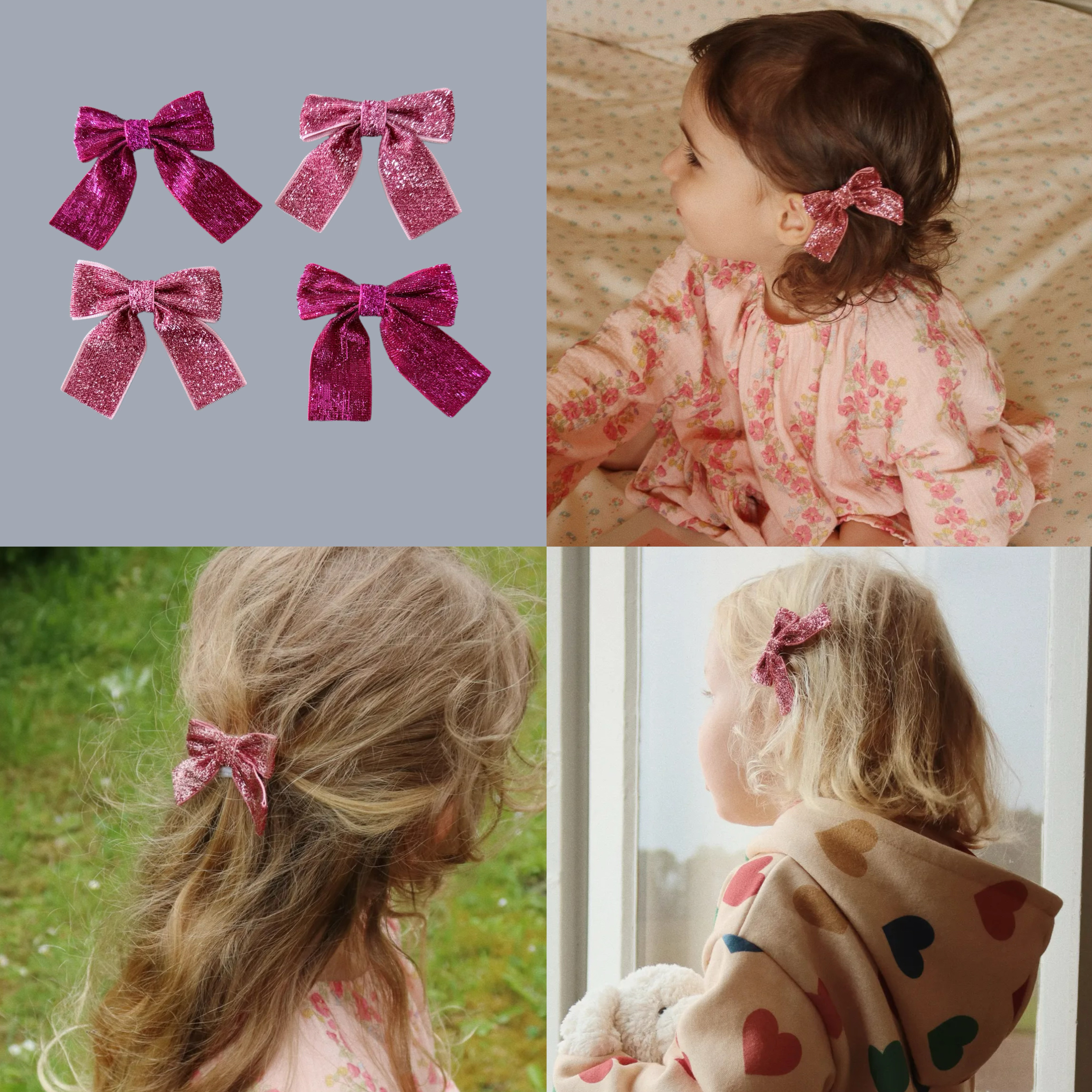 官网30美金儿童闪亮蝴蝶结发夹发卡可爱女孩头饰饰品边夹刘海夹