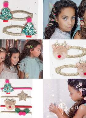 英国纯原圣诞树发夹闪亮可爱女孩发卡边夹甜美风皮筋星星麋鹿饰品