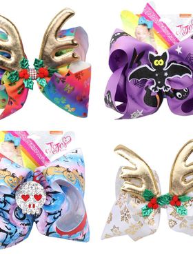 Jojo siwa节庆头饰发饰发卡女童发夹头花头夹超大蝴蝶结万圣节