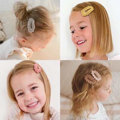 Seed手工毛线秋冬发夹可爱甜美女孩头饰发饰边夹刘海夹发卡儿童In