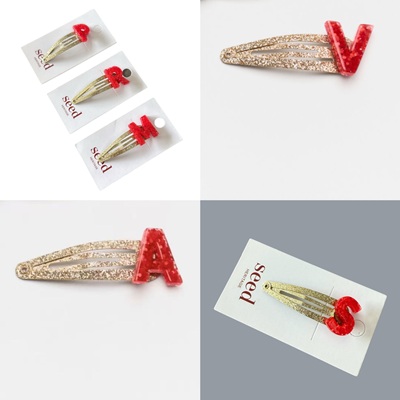 字母女孩欧美发夹发卡外贸圣诞