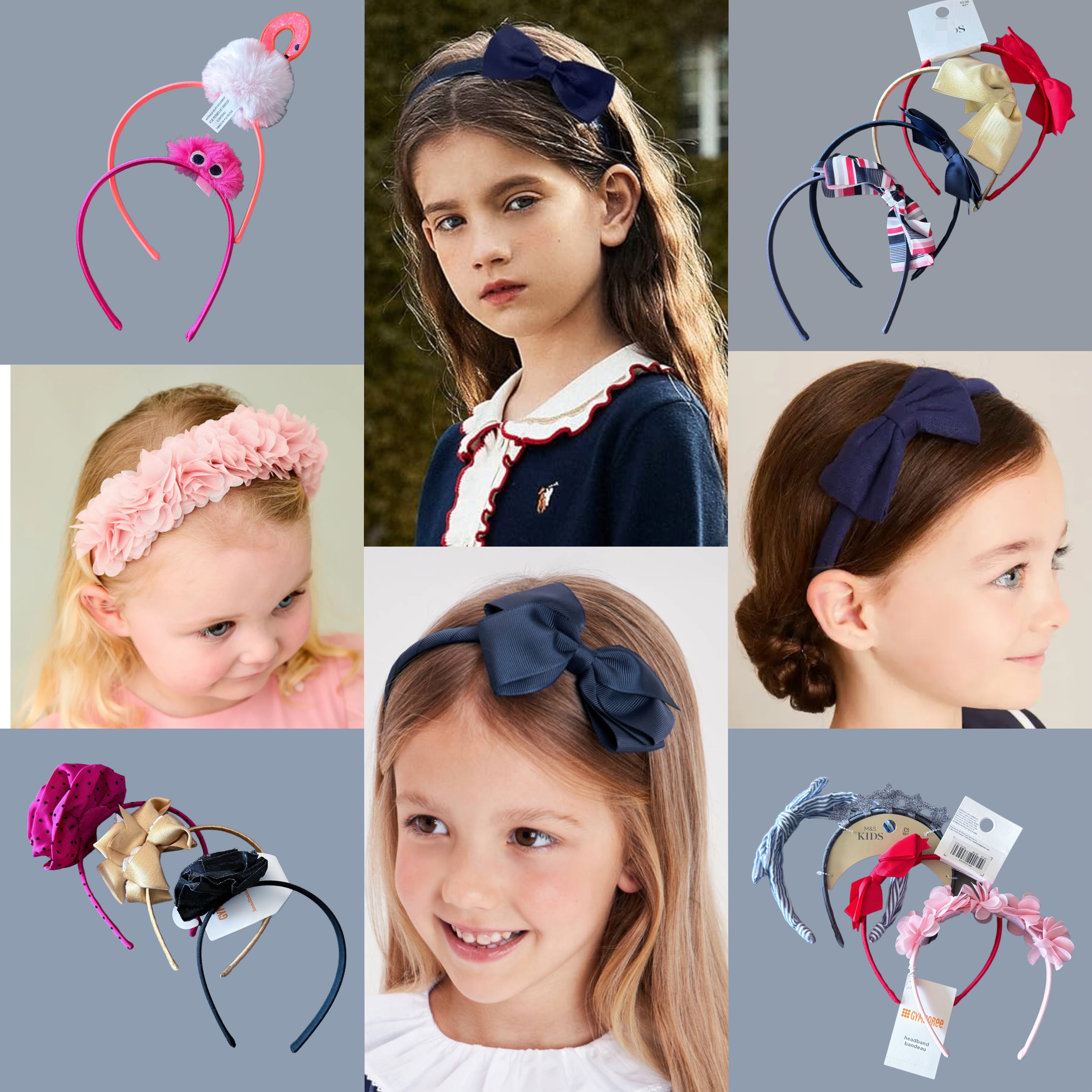 出口儿童发箍蝴蝶结女孩头饰发饰头箍外贸欧美淑女气质学院深蓝色,童装/婴儿装/亲子装,发饰,淘宝优惠券,粉丝福利购,淘宝优惠卷