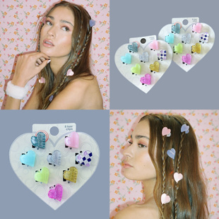 美国纯原爱心抓夹发卡外贸欧美可爱女孩学生发饰饰品彩色儿童Y2K