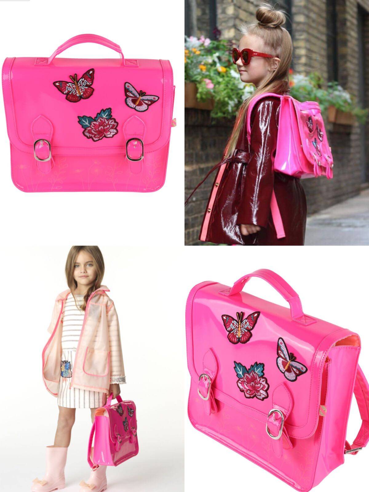 法国Billiebl专柜正品儿童双肩包潮童背包公主淑女PU书包全国包邮